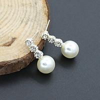 stud earrings crystal pearl imitation pearl rhinestone gold plated 18k ...