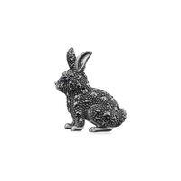 Sterling Silver Sapphire & Marcasite Bunny Brooch