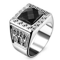Statement Rings Love Personalized Stainless Steel Acrylic Imitation Diamond Square Geometric Jewelry Silver Jewelry ForWedding Party Gift