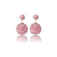 stud earrings others rhinestone alloy fashion fuchsia pink blackwhite  ...