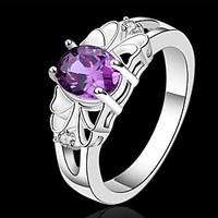 Statement Rings Crystal Sterling Silver Purple Jewelry Wedding Party Daily Casual 1pc
