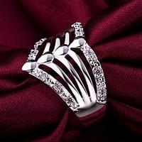 statement rings crystal sterling silver simulated diamond jewelry wedd ...