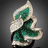 Statement Rings Rose Gold Alloy Simulated Diamond Fashion Emerald Fuchsia Light Blue Jewelry Party 1pc