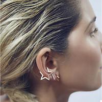 Stud Earrings Ear Cuffs Copper Simple Style Fashion Star Golden Jewelry Wedding Party Daily Casual 2pcs