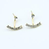 Stud Earrings Crystal Rhinestone Gold Plated 18K gold Simulated Diamond Fashion Gold Silver Jewelry 2pcs