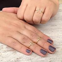 Statement Rings Alloy Adjustable Simple Style Fashion Gold Silver Jewelry Party 1pc