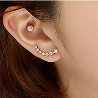 Stud Earrings Rhinestone Simulated Diamond Alloy Fashion Star Silver Golden Jewelry Wedding Party Daily Casual 2pcs
