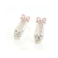Stud Earrings Crystal Rhinestone Alloy White Jewelry Party Daily Casual 2pcs