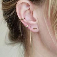 stud earrings copper simple style black silver golden jewelry party da ...