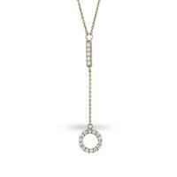 Sterling Silver Cubic Zirconia Open Circle Lariat Necklace