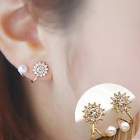 Stud Earrings Alloy Fashion Flower Sunflower Silver Golden Jewelry Daily Casual 1 pair