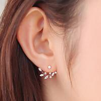 Stud Earrings Basic Fashion Simple Style Alloy Leaf Silver Golden Jewelry For Daily Casual 1 Pair