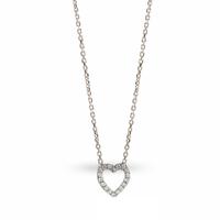 Sterling Silver Cubic Zirconia Small Open Heart Necklace