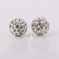stud earrings aaa cubic zirconia zircon copper silver plated simulated ...