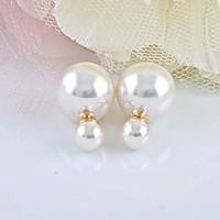 Stud Earrings Pearl Imitation Pearl White Jewelry 2pcs