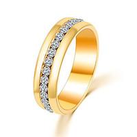 Statement Rings Crystal Simulated Diamond Alloy Simple Style Fashion Luxury Jewelry Silver Golden Jewelry Party Daily Casual 1pc