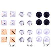 Stud Earrings Pearl Crystal Imitation Pearl Resin Simulated Diamond Fashion Rainbow Jewelry Party Daily Casual 1set