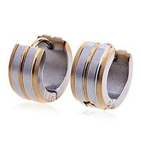 Stud Earrings Stainless Steel Gold Plated Fashion Golden Jewelry Party Daily Casual 2pcs
