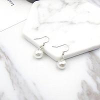 Stud Earrings Imitation Pearl Euramerican Fashion Alloy Round White Jewelry For Daily 1 Pair