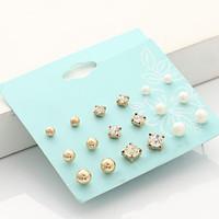 stud earrings rhinestone euramerican fashion imitation pearl rhineston ...