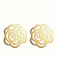 Stud Earrings Alloy Fashion Flower Silver Golden Jewelry Party Daily Casual 2pcs