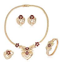 Stud Earrings Bracelet Necklace/Ring Euramerican Fashion Rhinestone Alloy Heart 1 Pair of Earrings Necklaces Rings Bracelets Bangles For