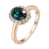 Statement Rings Crystal Imitation Emerald Simulated Diamond Alloy Fashion Simple Style Purple Green Jewelry Wedding Party 1pc