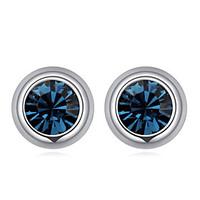 Stud Earrings Crystal Crystal Gold Plated Purple Red Green Light Blue Light Green Jewelry Wedding Party Daily 1 pair