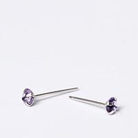 Stud Earrings Unique Design Fashion Sterling Silver Circle Purple Jewelry For Thank You Daily Casual 1 pair