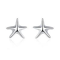 Stud Earrings Copper Silver Plated Simple Style Silver Jewelry Wedding Party Halloween Daily Casual Sports 1 pair