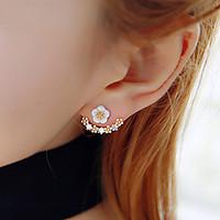 Stud Earrings AAA Cubic Zirconia Friendship Fashion Resin Rhinestone Gold Plated Flower Daisy Gold Silver Jewelry For Party Birthday1