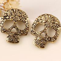 Stud Earrings Alloy Fashion Skull / Skeleton Silver Golden Jewelry Party Halloween Daily Casual 2pcs