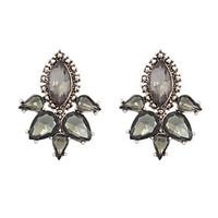 Stud Earrings Drop Earrings Acrylic Alloy Fashion Flower Drop White Black Gray Jewelry Party Daily Casual 2pcs
