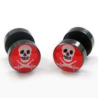 Stud Earrings Stainless Steel Acrylic Skull / Skeleton Red Blue Jewelry Daily Casual Sports 2pcs