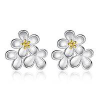 stud earrings flower style sterling silver jewelry for wedding party d ...