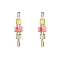 Stud Earrings Resin Alloy Simple Style Fashion Beige Green Rainbow Jewelry Wedding Party Daily 1 pair