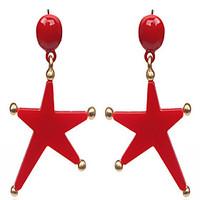 Stud Earrings Alloy Statement Jewelry Fashion Star White Black Red Jewelry Wedding Halloween Casual 1 pair