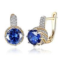 stud earrings clip earrings crystal aaa cubic zirconiabasic circular u ...