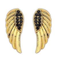 stud earrings lady rhinestone euramerican punk retro fashion wing stud ...