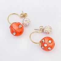 stud earrings womens girls euramerican fashion candy boll rhinestone e ...