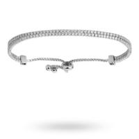 Sterling Silver Cubic Zirconia Double Row Tennis Bracelet