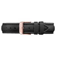 Stitched Black Strap with Rose Gold Clasp Rosefield Replacement
