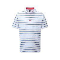 Stretch Pique with Back Stripe - White/Blue