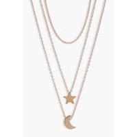 Star & Moon Layered Necklace - gold