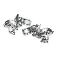 Sterling Silver Small Running Hare Cufflinks