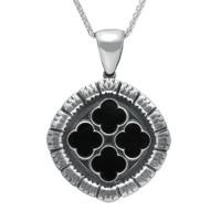 Sterling Silver Whitby Jet Abbey Window Necklace