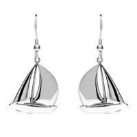 Sterling Silver Yacht Boat Hook Drop Earrings