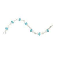 Sterling Silver Turquoise Marquise Shaped Celtic Bracelet