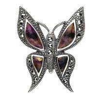 sterling silver blue john marcasite four stone house style butterfly b ...