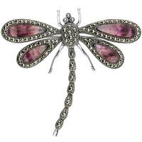 Sterling Silver Blue John Marcasite House Style Large Dragonfly Brooch